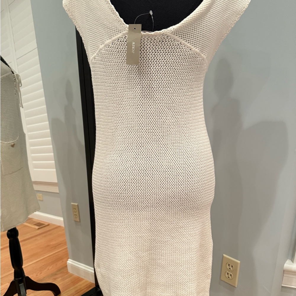 NWT J.Crew Pointelle Lace-Up Sweater Dress - Picture 6 of 6